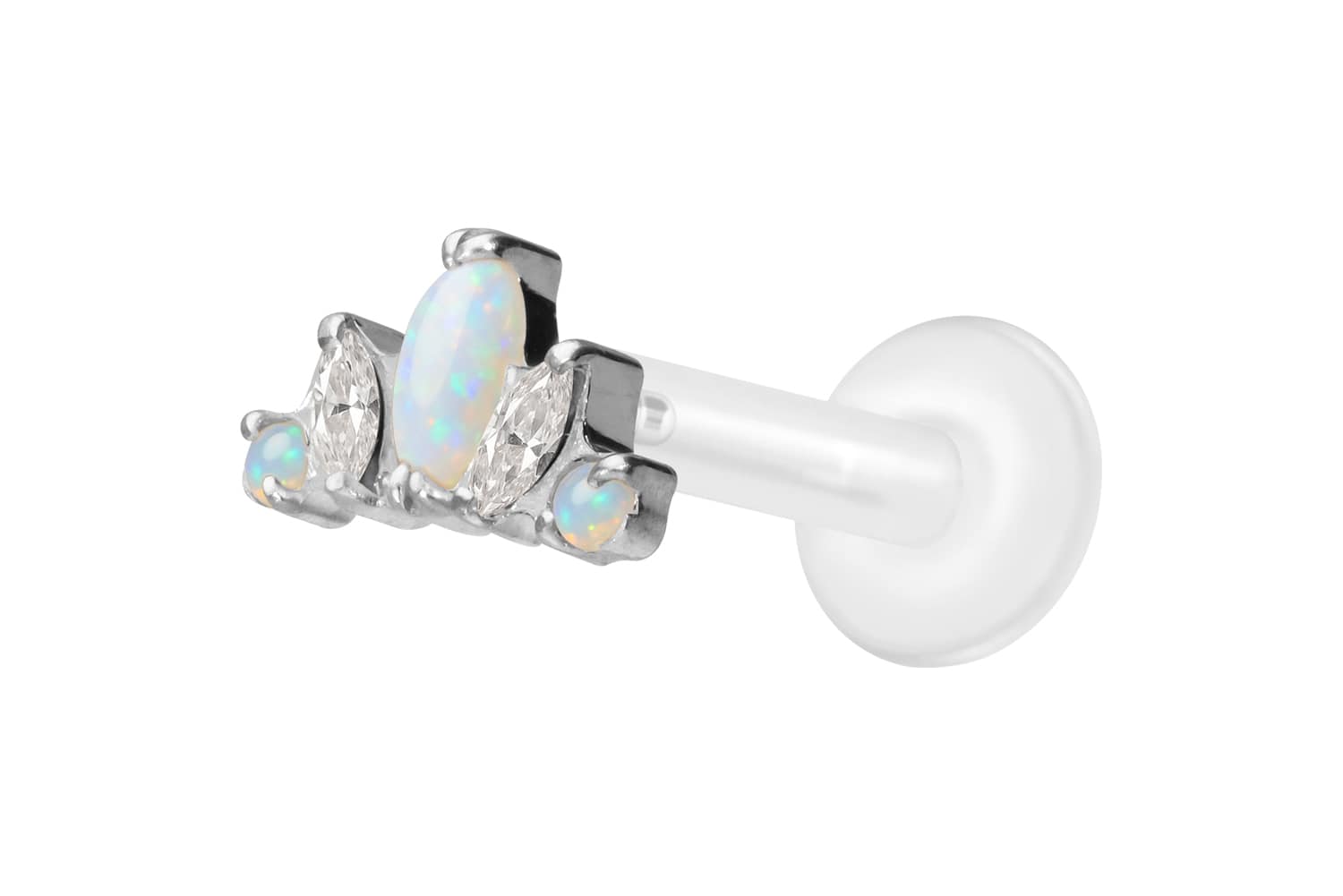 PTFE Labret Piercing mit Innengewinde + Titan-Aufsatz LOTUSBLÜTE